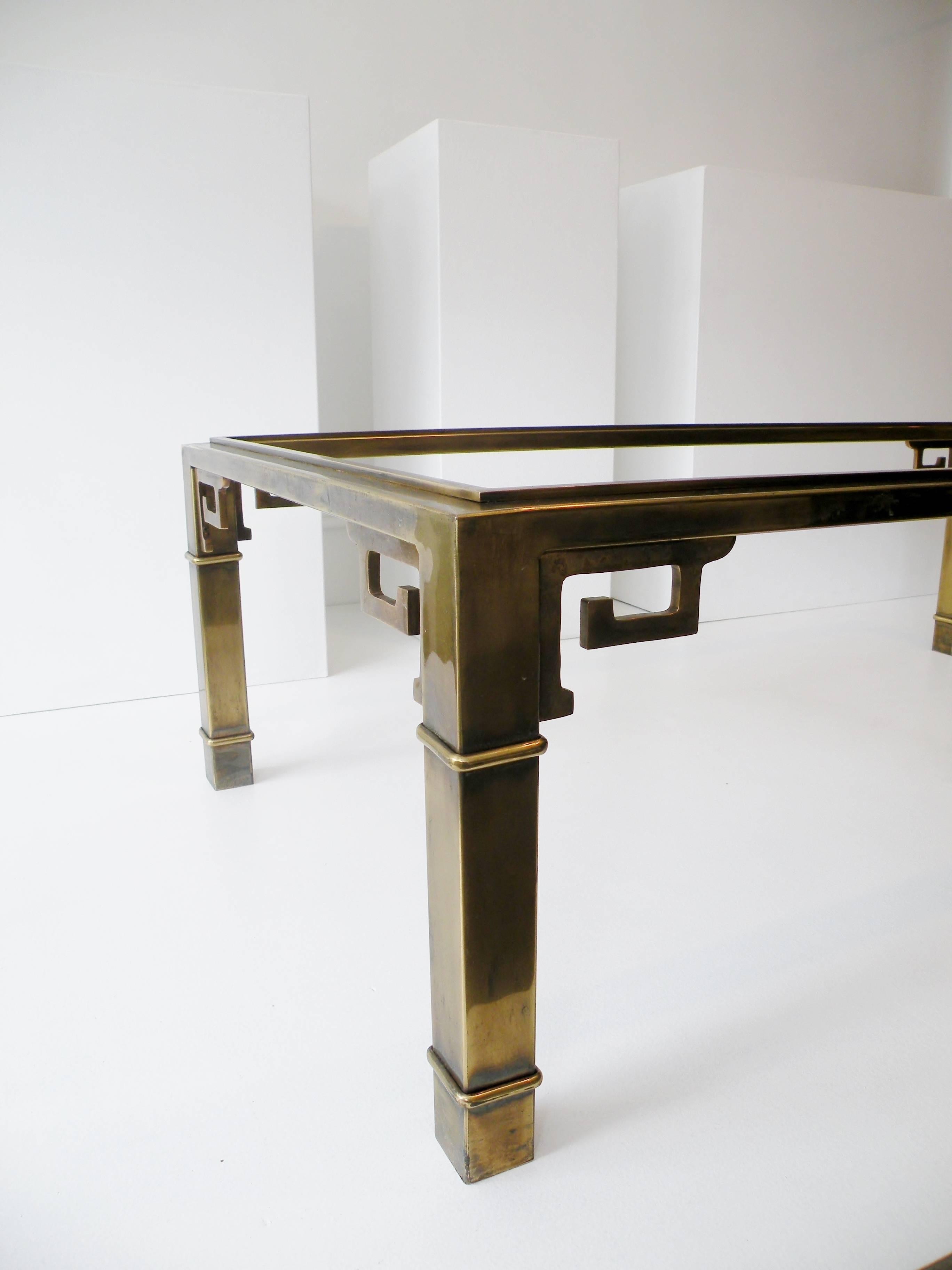 Mid-Century Modern Mid-Century Mastercraft Greek Key Brass Rectangular Coffee Cocktail Table