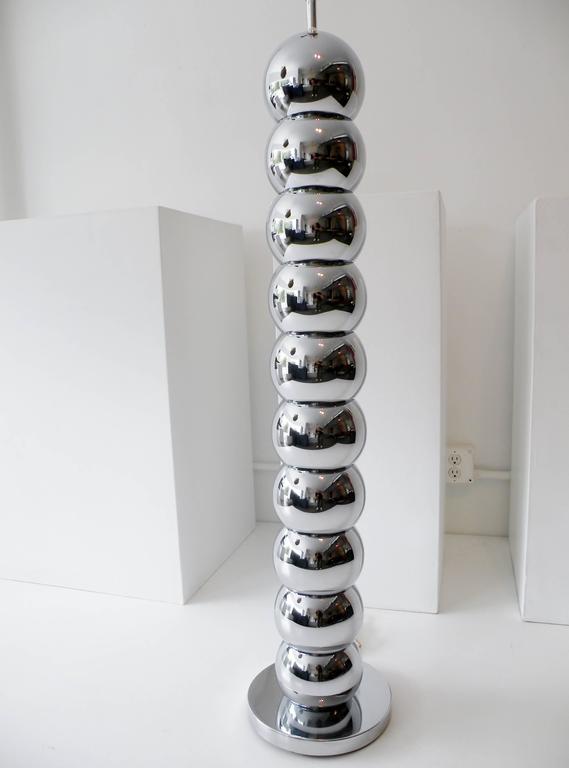 George Kovacs Mid-Century Modern Stacked Chrome Ball Floor Lamp