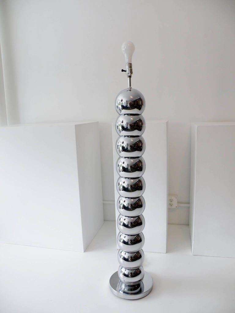 George Kovacs Mid-Century Modern Stacked Chrome Ball Floor Lamp