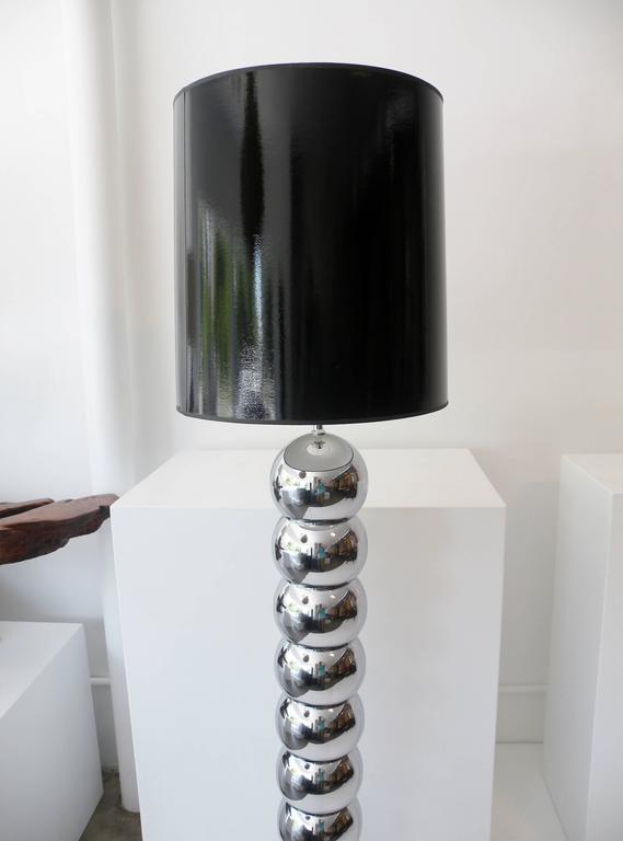 George Kovacs Mid-Century Modern Stacked Chrome Ball Floor Lamp