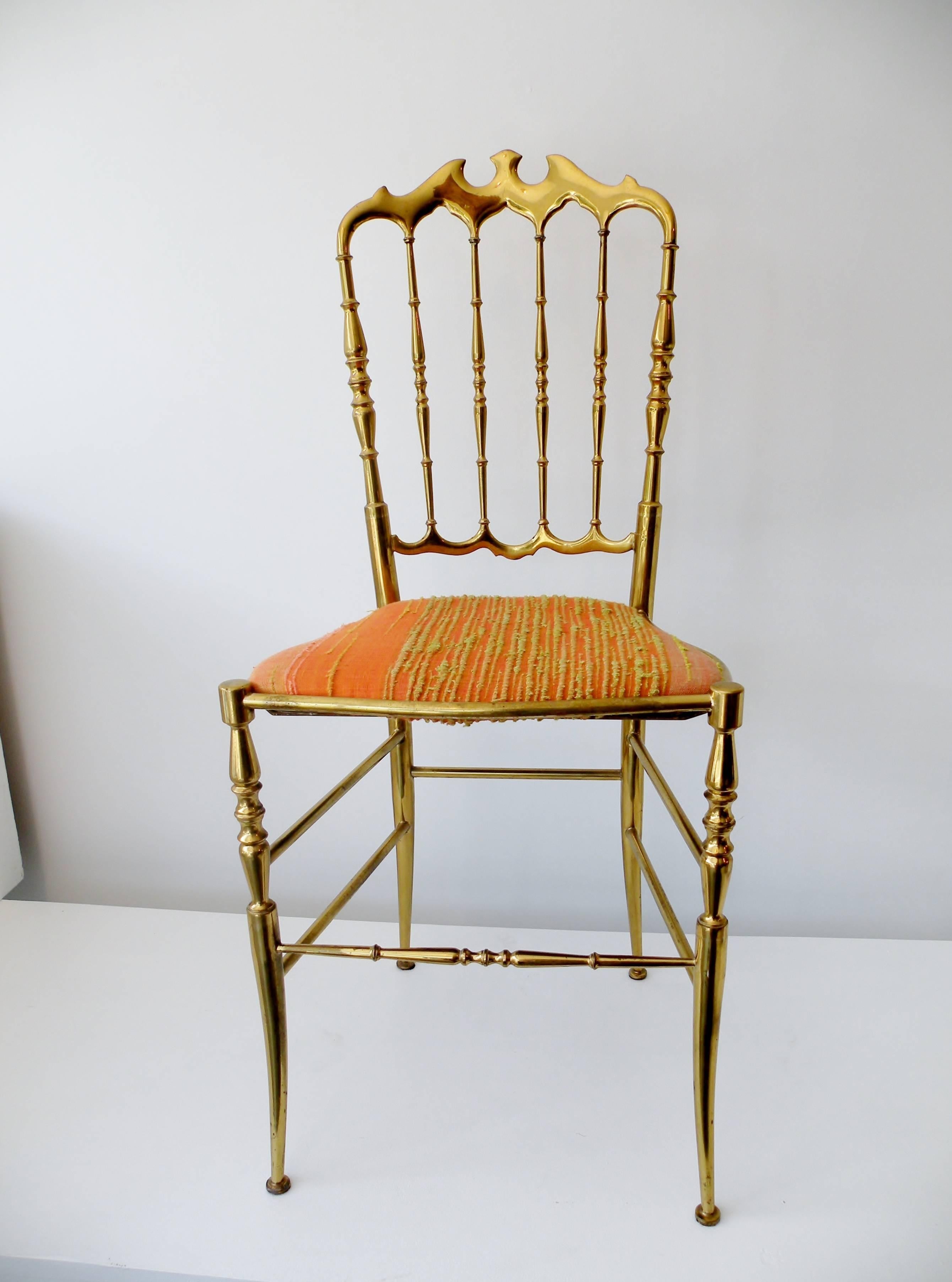 20th Century 1960s Italian Brass Midcentury Hollywood Regency Chiavari Chair
