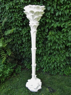 1960s Regency Style of Serge Roche Palm Torchiere Floor Lamp Hollywood Midcentuy