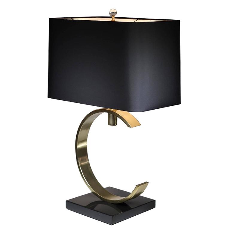 Brass and Lacquered Table Lamp/New Arterors Home Shade For Sale at 1stdibs