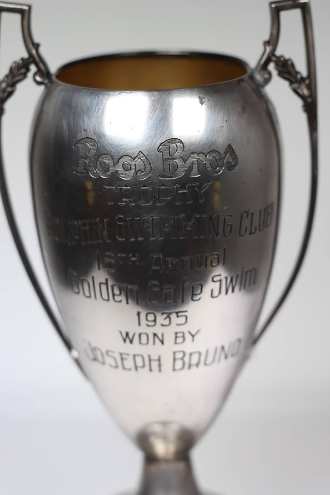 Silver plated trophy awarded in 1935.