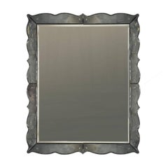 Early 20th c. Monumental Art Deco Scalloped Edge Mirror, circa 1930s