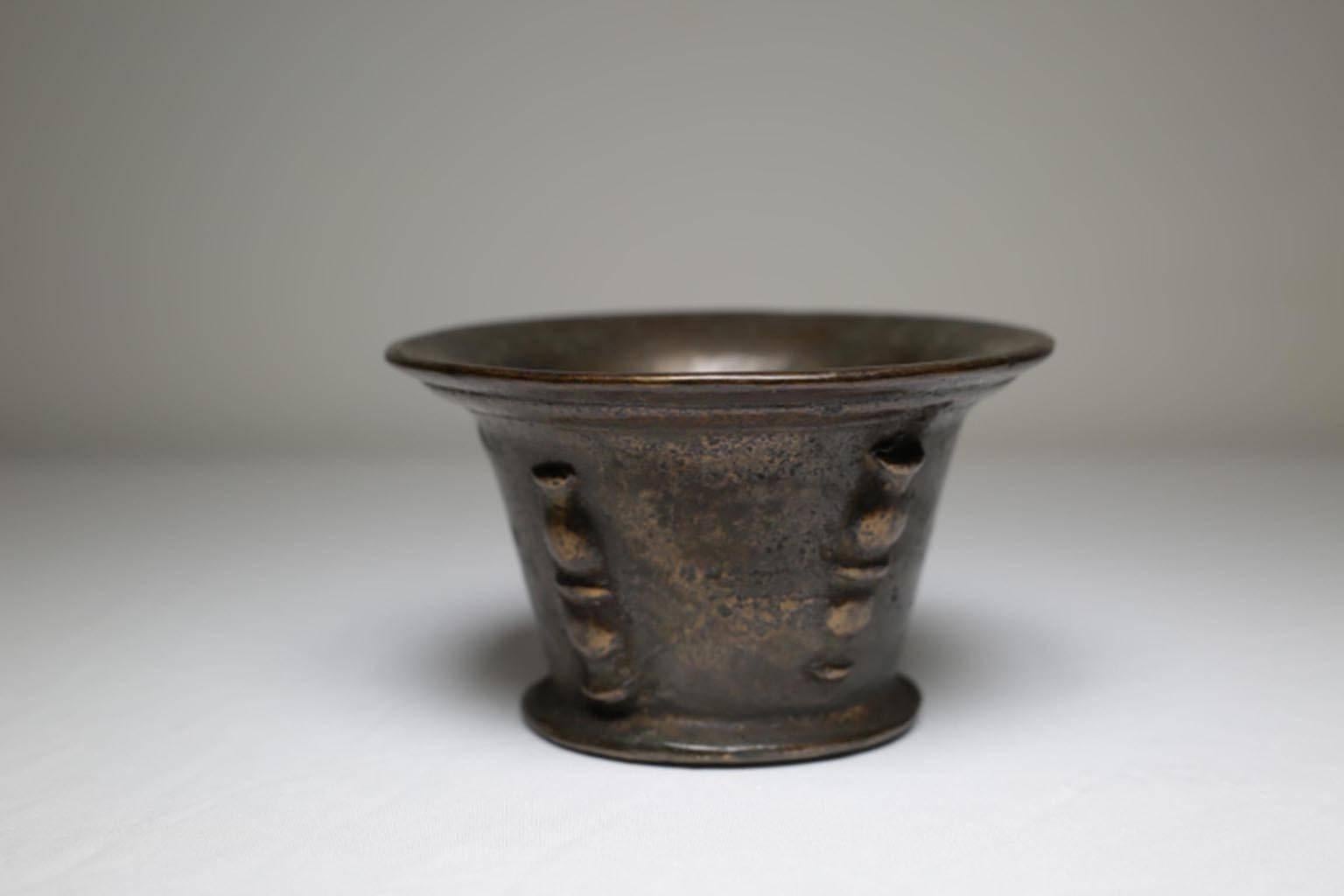 Industrial Late 16th-Early 17 Century Spanish Bronze Mortar, circa 1580s-1640s