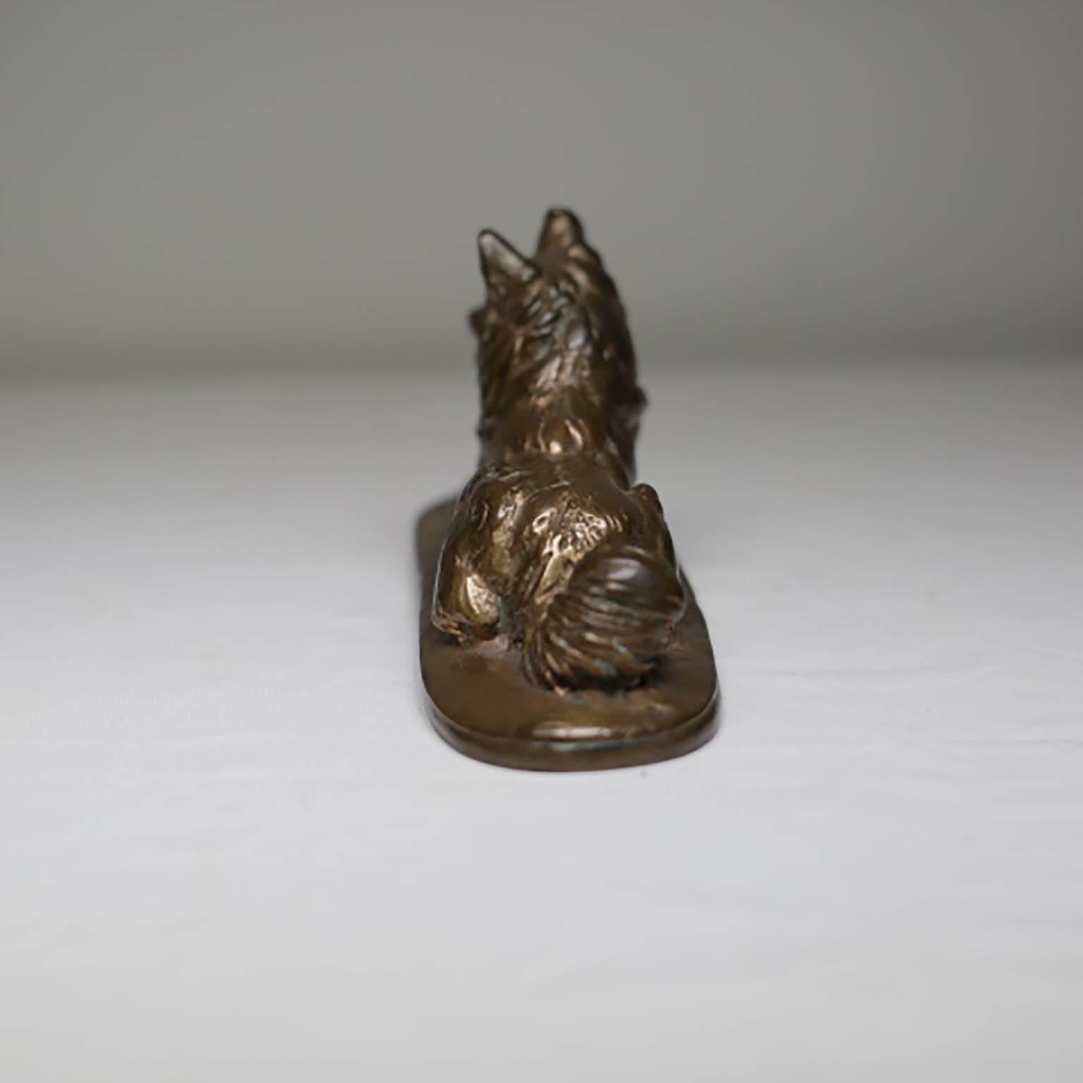 French 19th Century Signed Fremiet Bronze Dog, circa 1800s