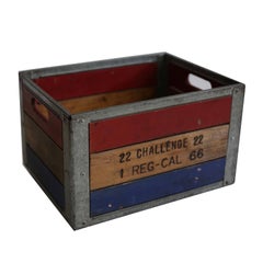 Used Early 20th Century Painted Wood and Steel Milk Crate, circa 1940s