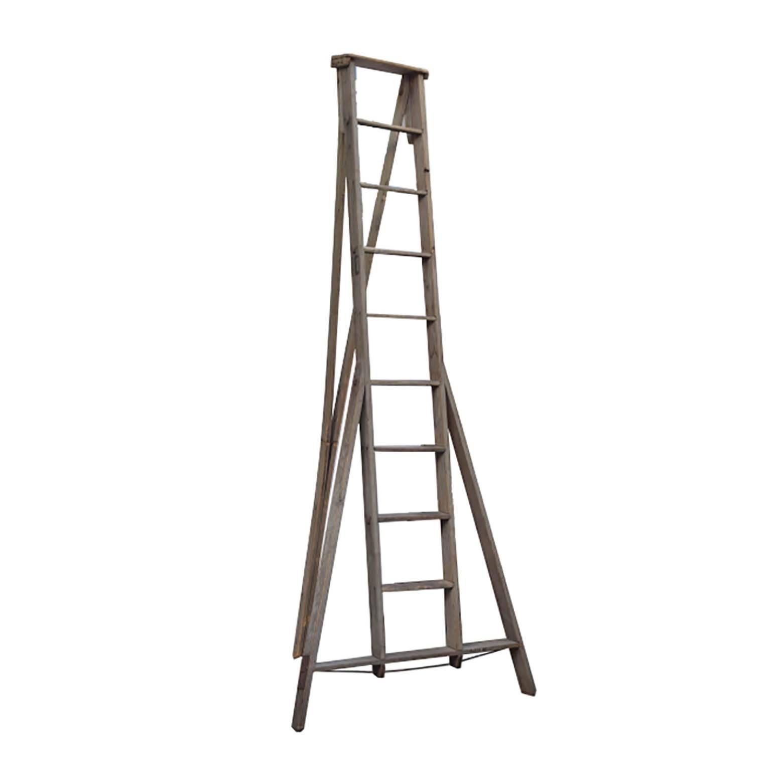 Large Wooden Apple Ladder, circa 1930-1940s