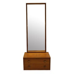 Midcentury Teak/Brass Cabinet and Mirror, Torbjorn Afdal for Bruksbo, circa 1960