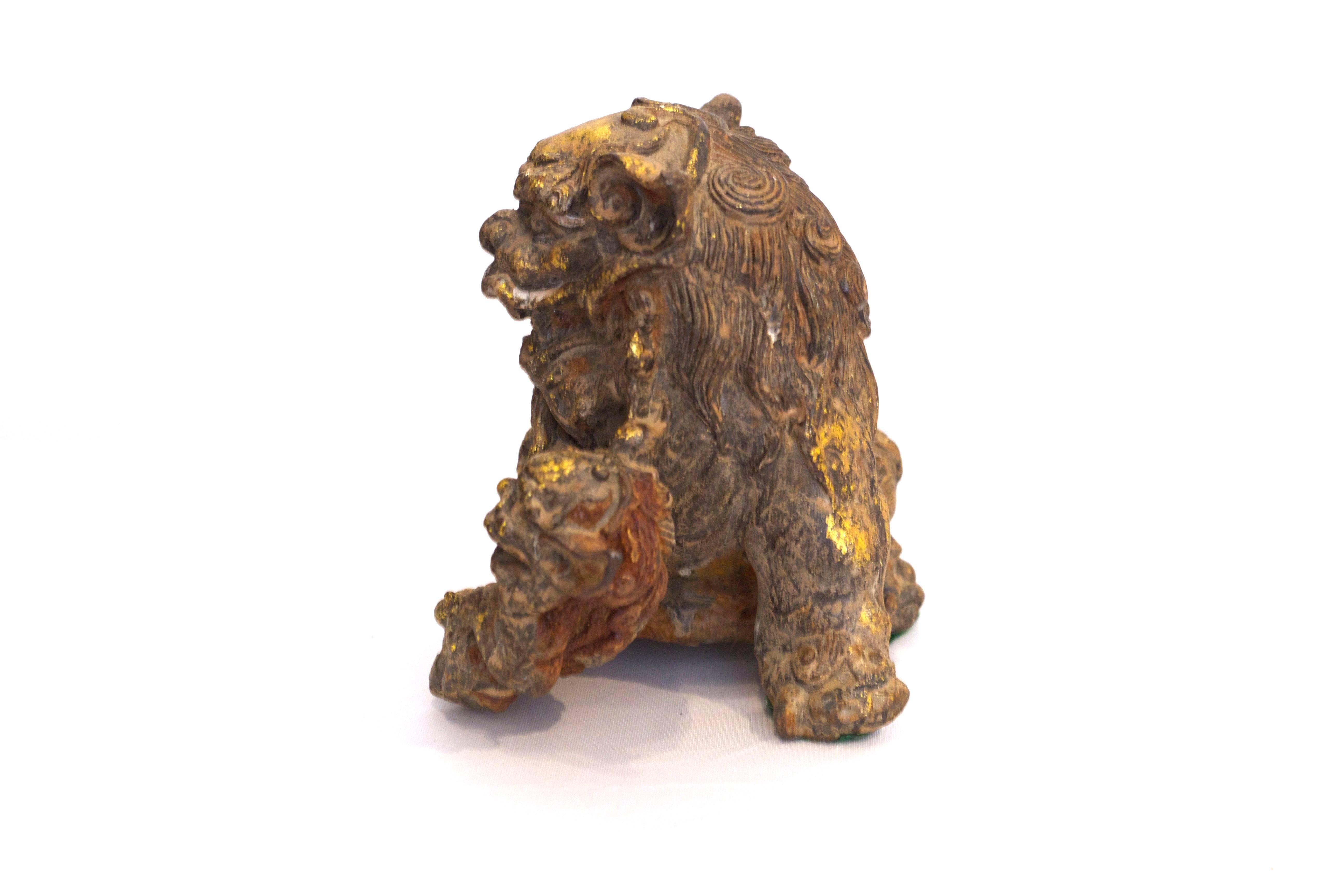 Early 20th c. Republic Period Cast Iron Fu Lion In Excellent Condition In San Francisco, CA