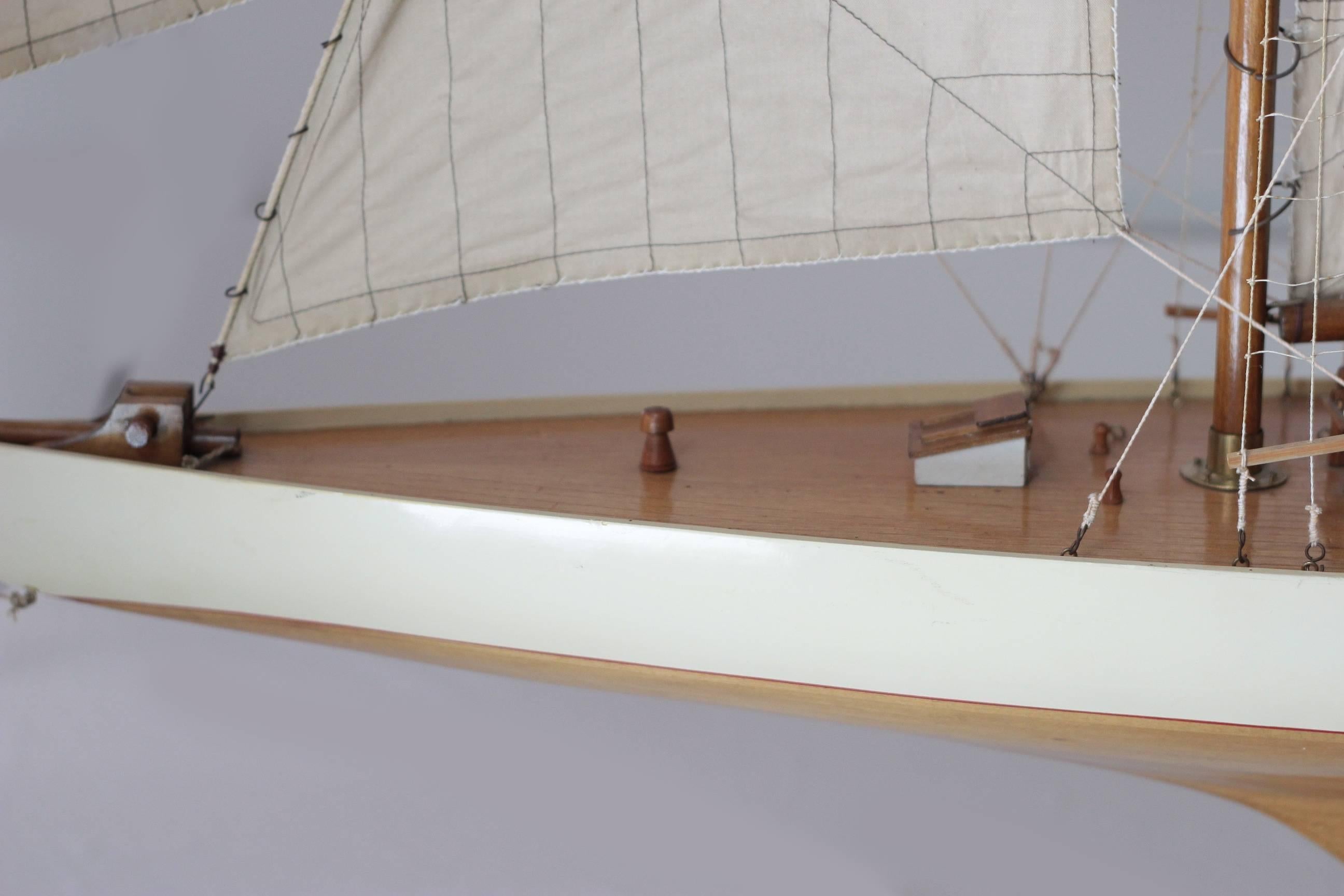 American Monumental Early 20th Century Wooden Pond Yacht c. 1940-1960s