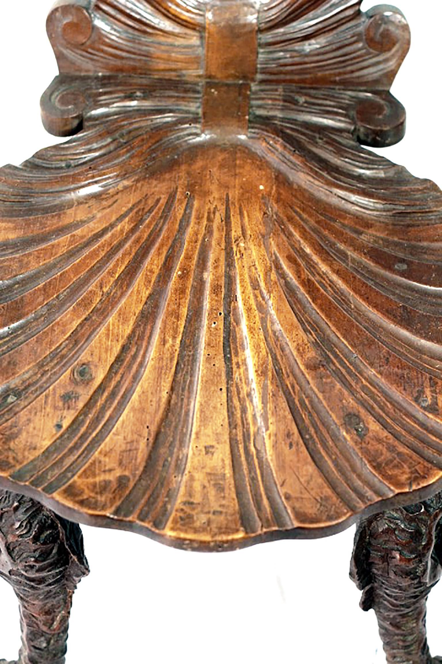 Late 19th Century Rare Italian Shellback Grotto Chair 2