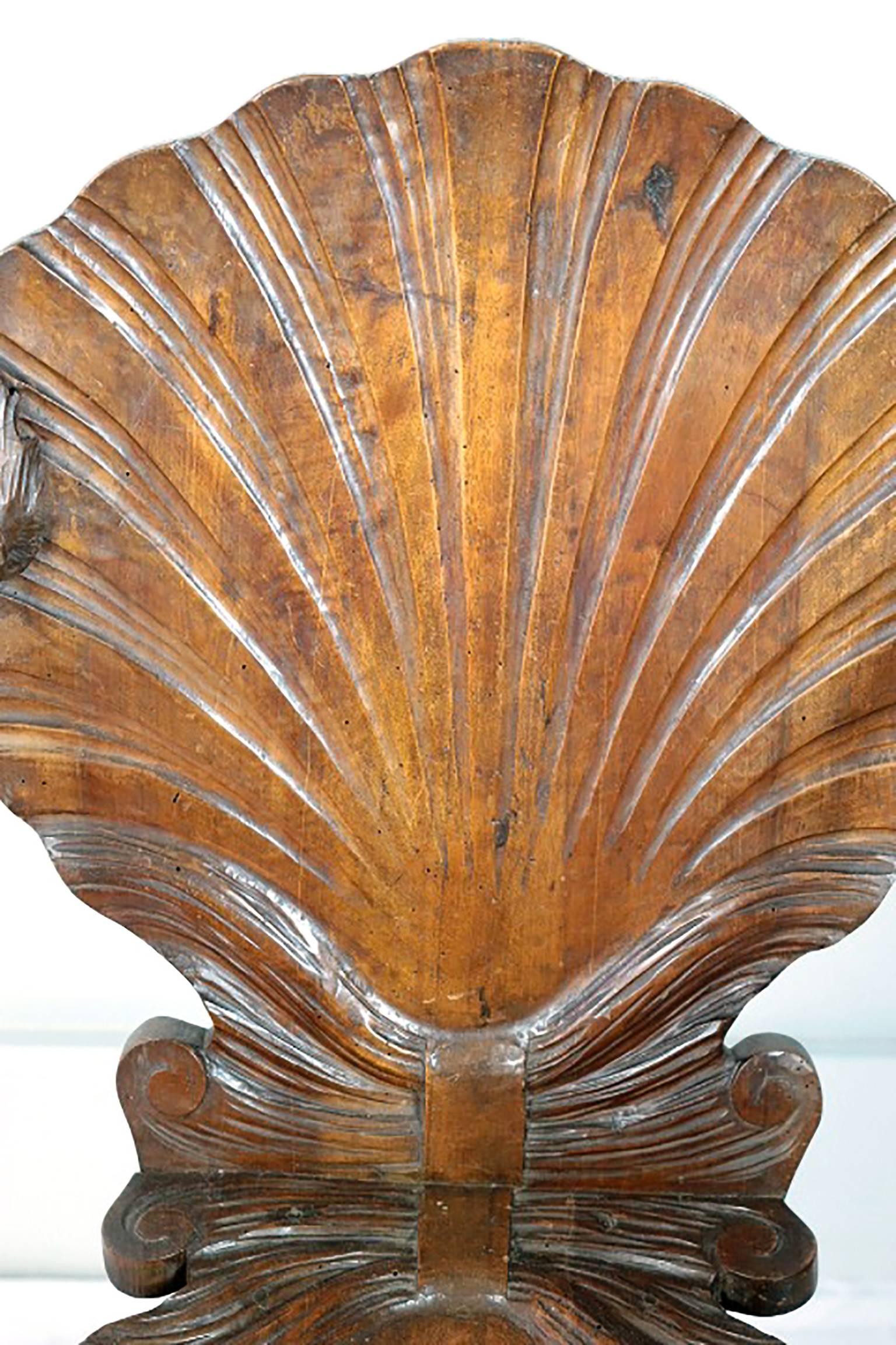 Late 19th Century Rare Italian Shellback Grotto Chair 1