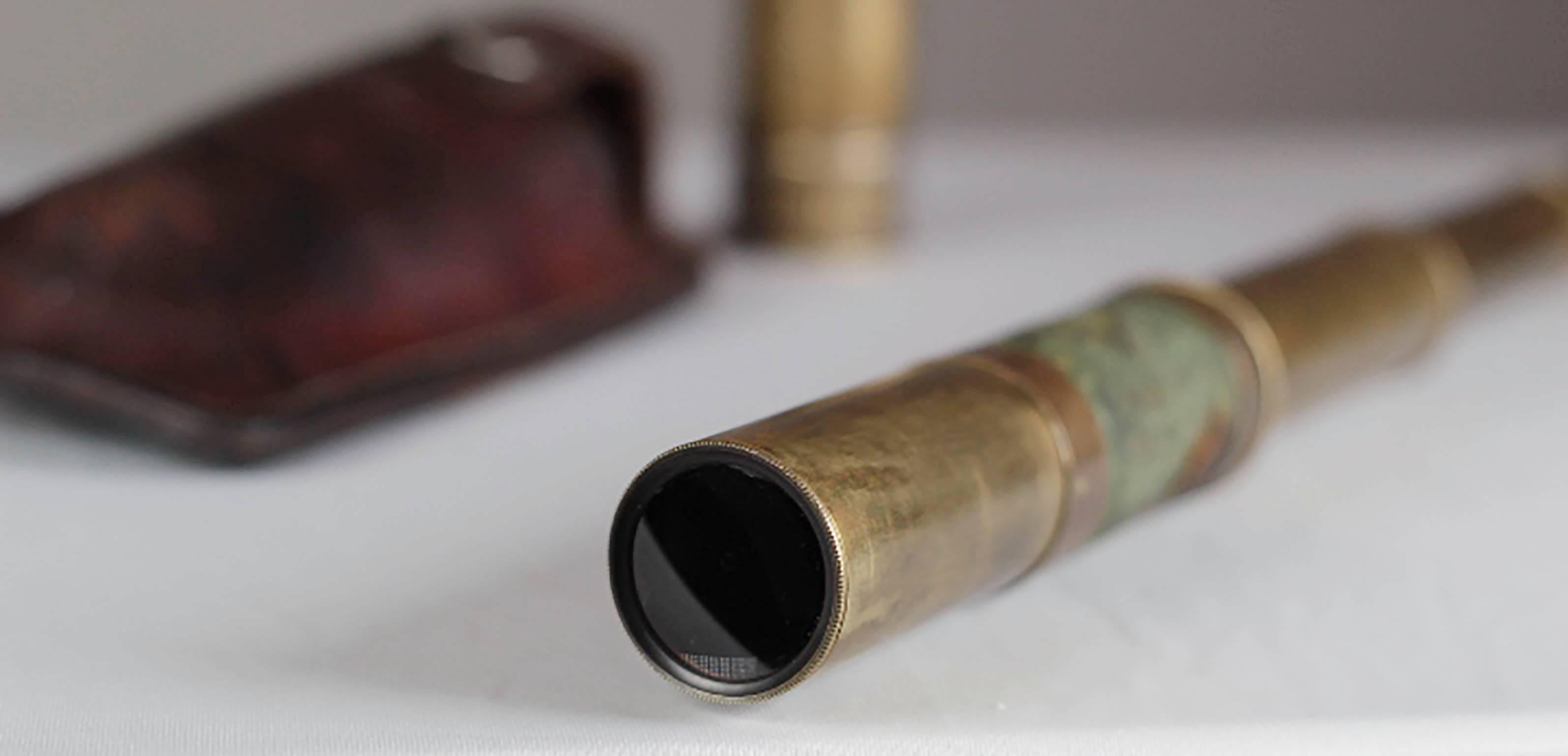 1920s Brass Spyglass and Leather Case 3