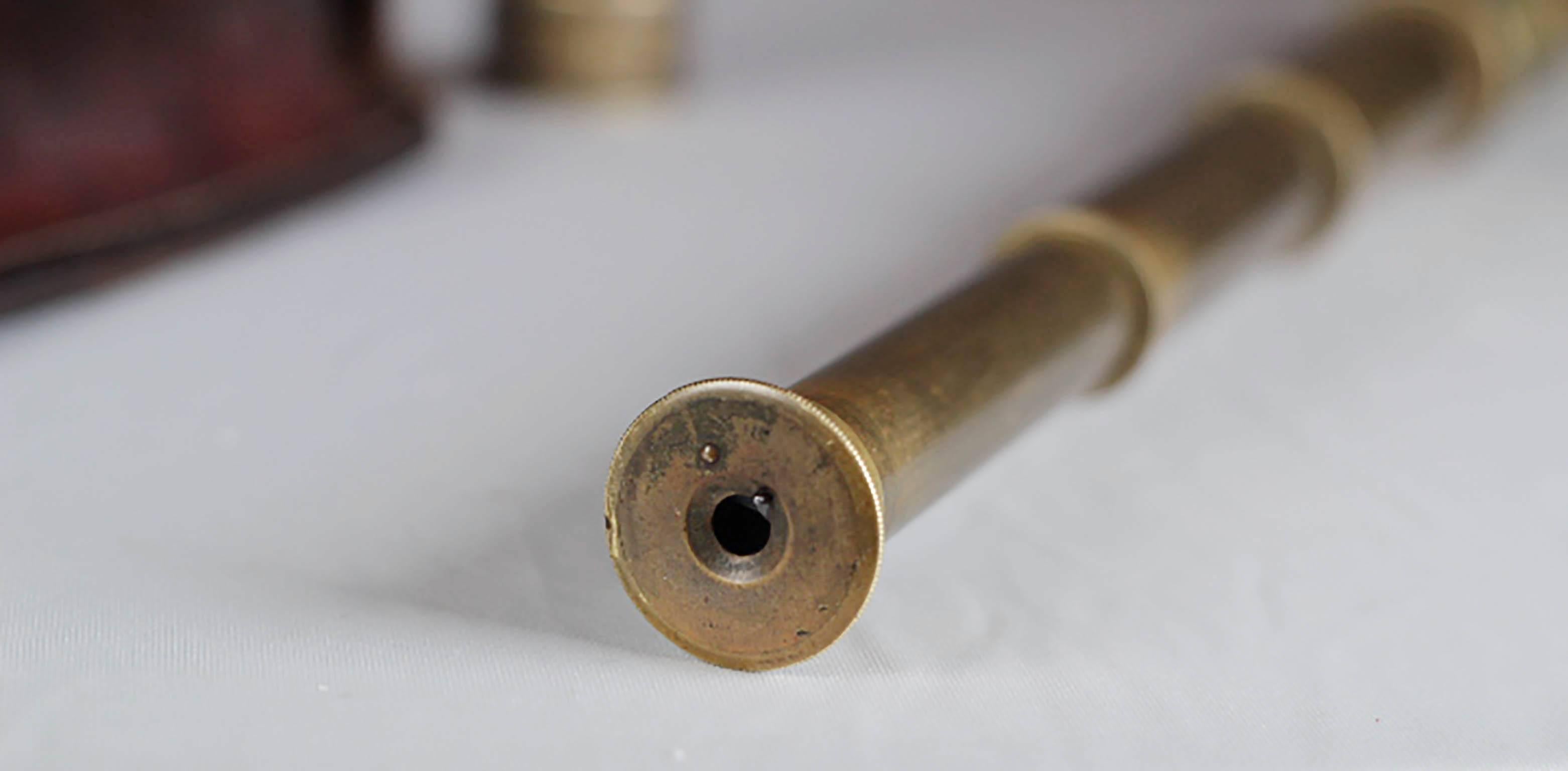 1920s Brass Spyglass and Leather Case 2