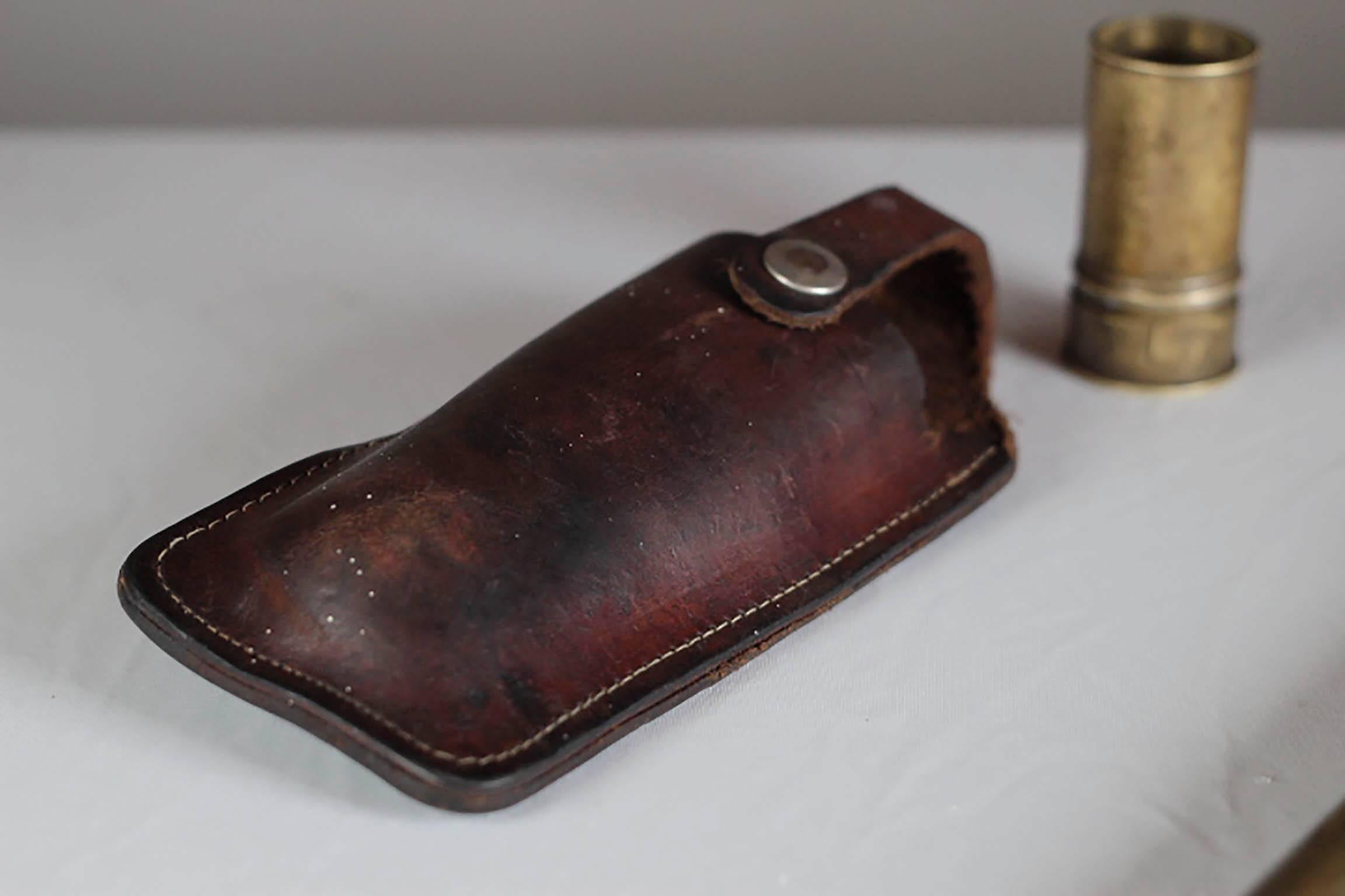 20th Century 1920s Brass Spyglass and Leather Case