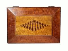 Late 19th Inlaid Mahogany and Maple Wood Box