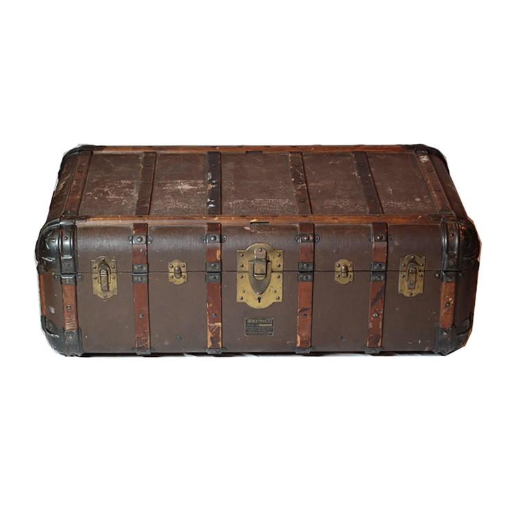 SOLD – Vintage / Industrial Steamer Trunk Coffee Table – The Artisan  Markets Furniture