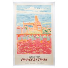 Poster di viaggio originale restaurato della SNCF, Linguadoca, 1956 ca.