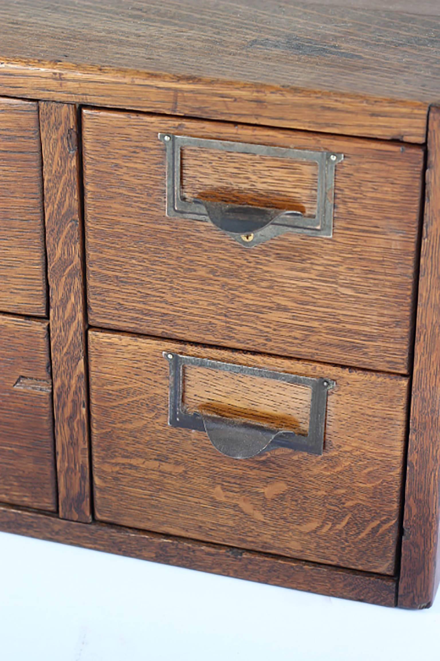 American 1930s Four-Drawer Library Index Card Cabinet