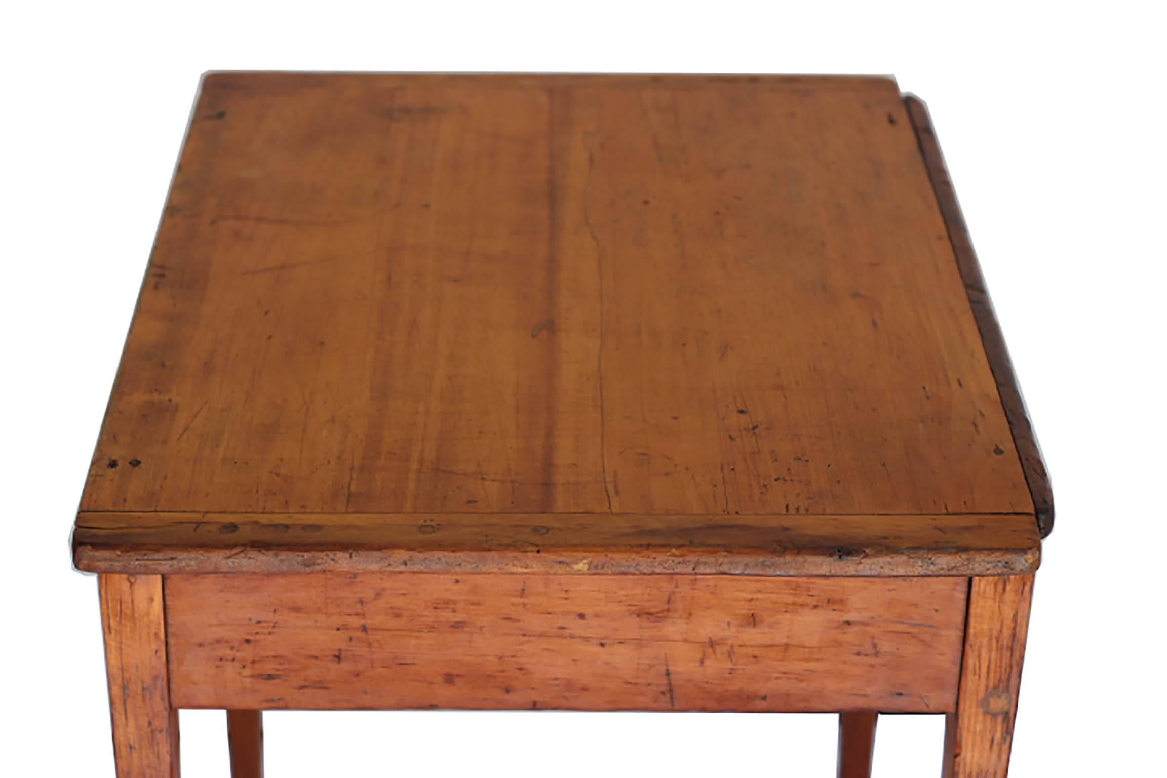 18th c. Rare Cherry and Southern Yellow Pine Side Table c. 1770-1790 1