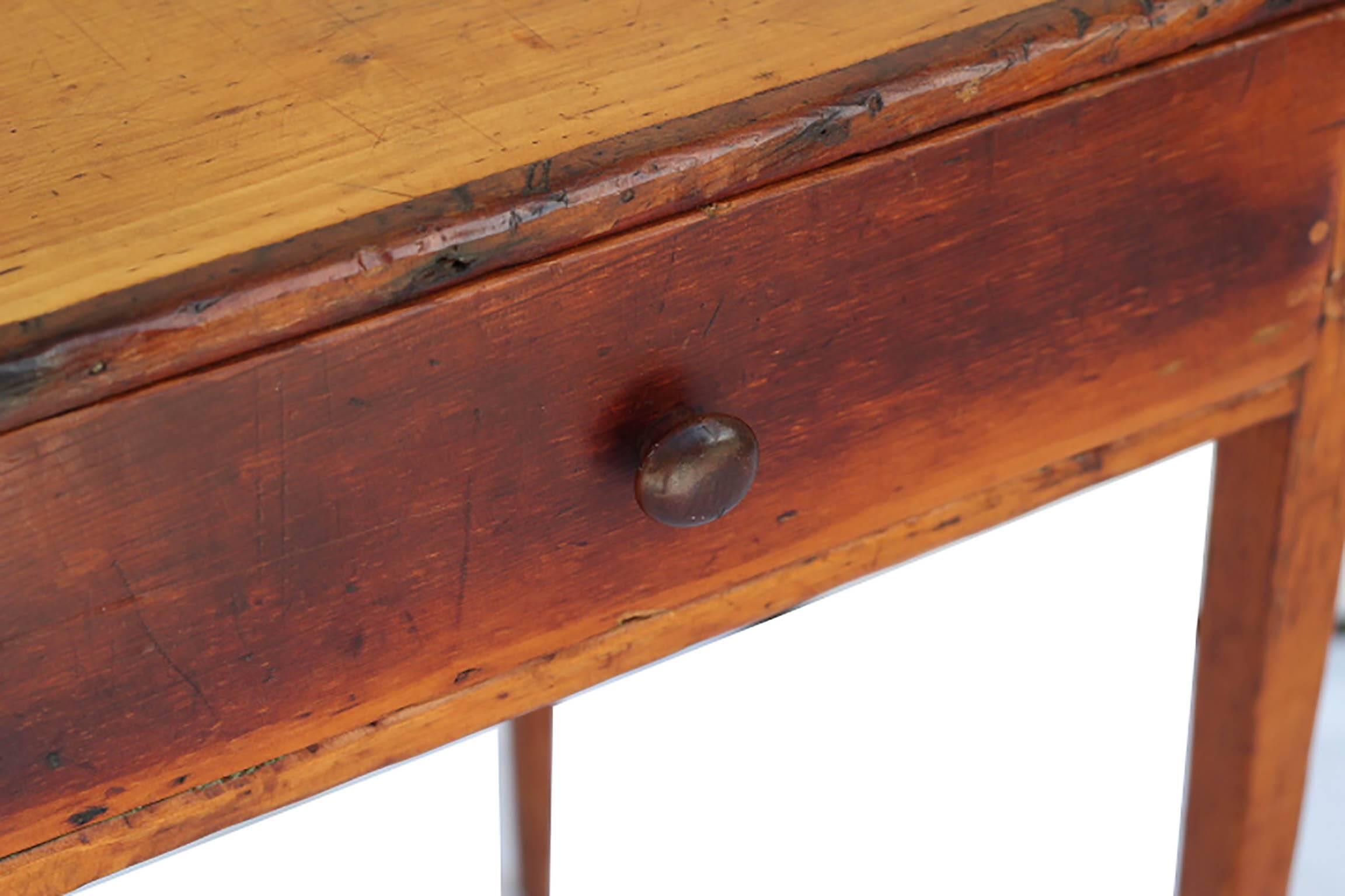 18th c. Rare Cherry and Southern Yellow Pine Side Table c. 1770-1790 2