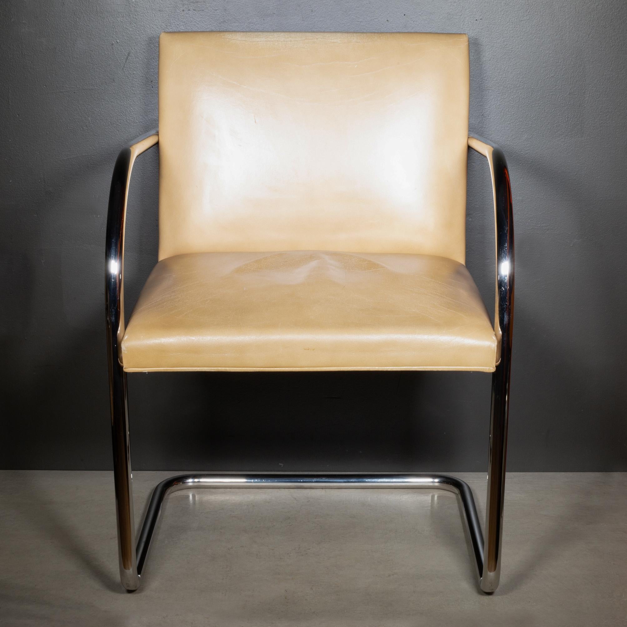 ABOUT 

Vintage Brno tubular steel armchairs, Model 245A. Originally designed by Mies van der Rohe in 1930 for his renowned Tugendhat House in Brno, Czech Republic, the Brno Chair reflects the groundbreaking simplicity of its original environment.