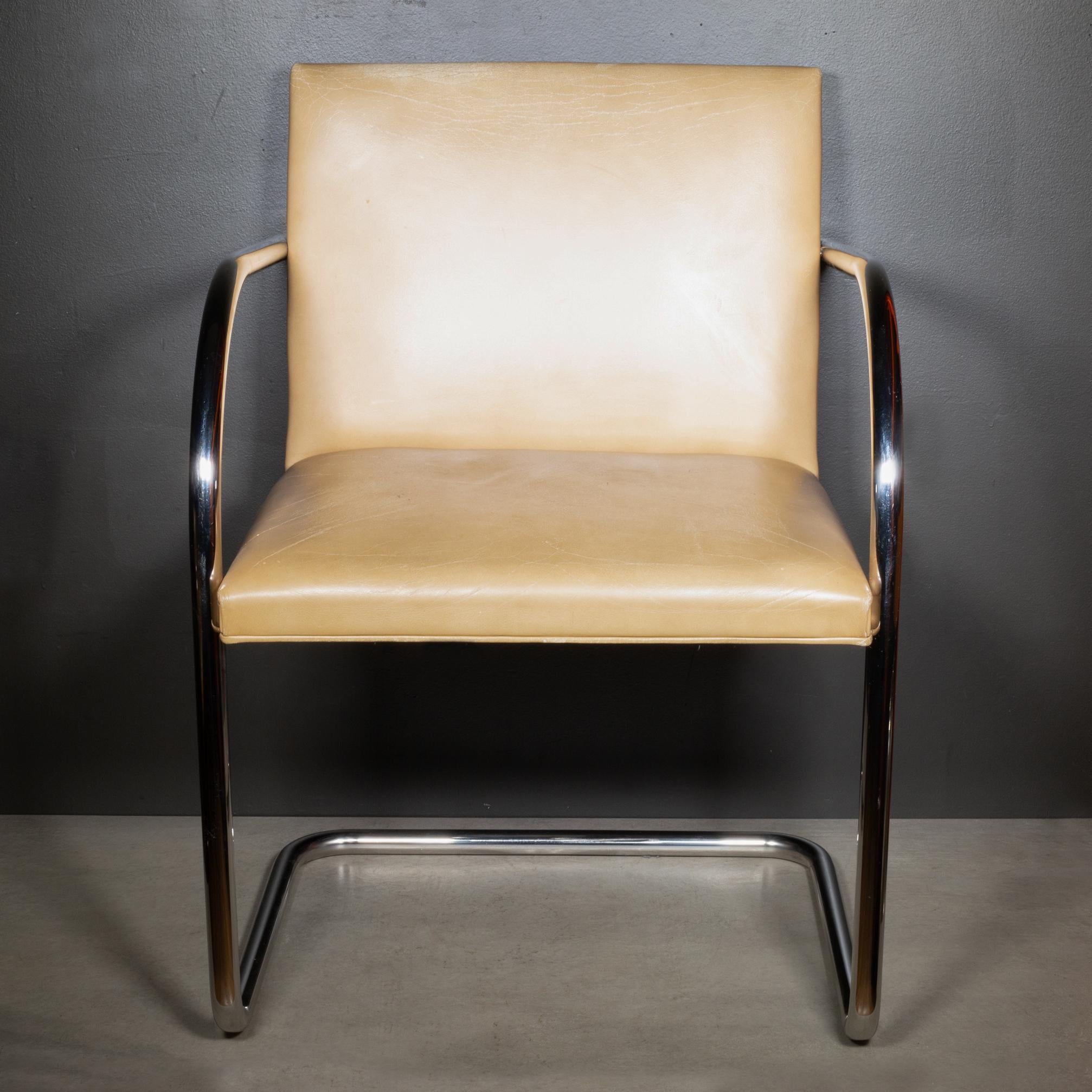 Vintage Mies van der Rohe for Knoll Leather Brno Dining Chairs, c.1986 In Good Condition For Sale In San Francisco, CA
