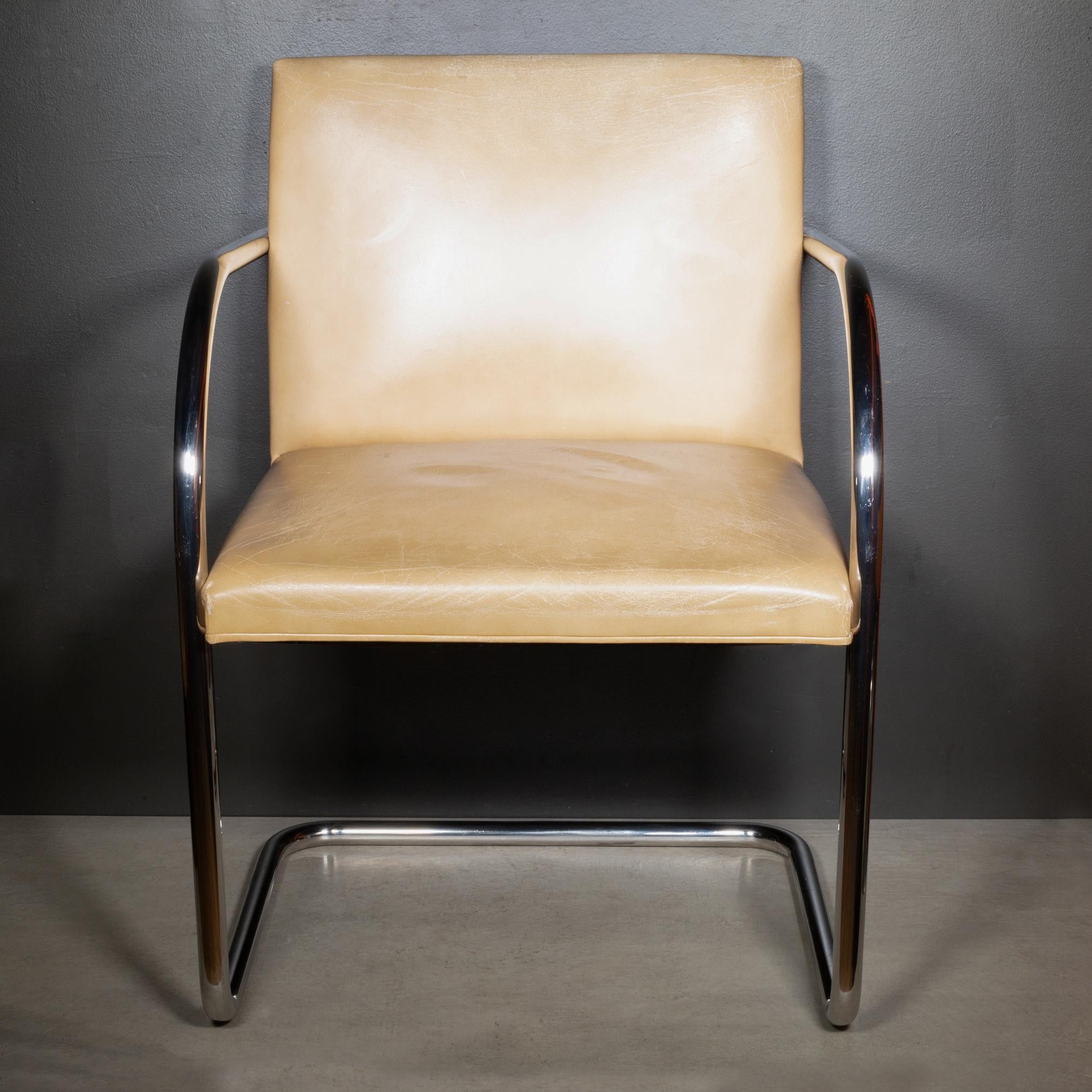 Vintage Mies van der Rohe for Knoll Leather Brno Dining Chairs, c.1986 For Sale 1