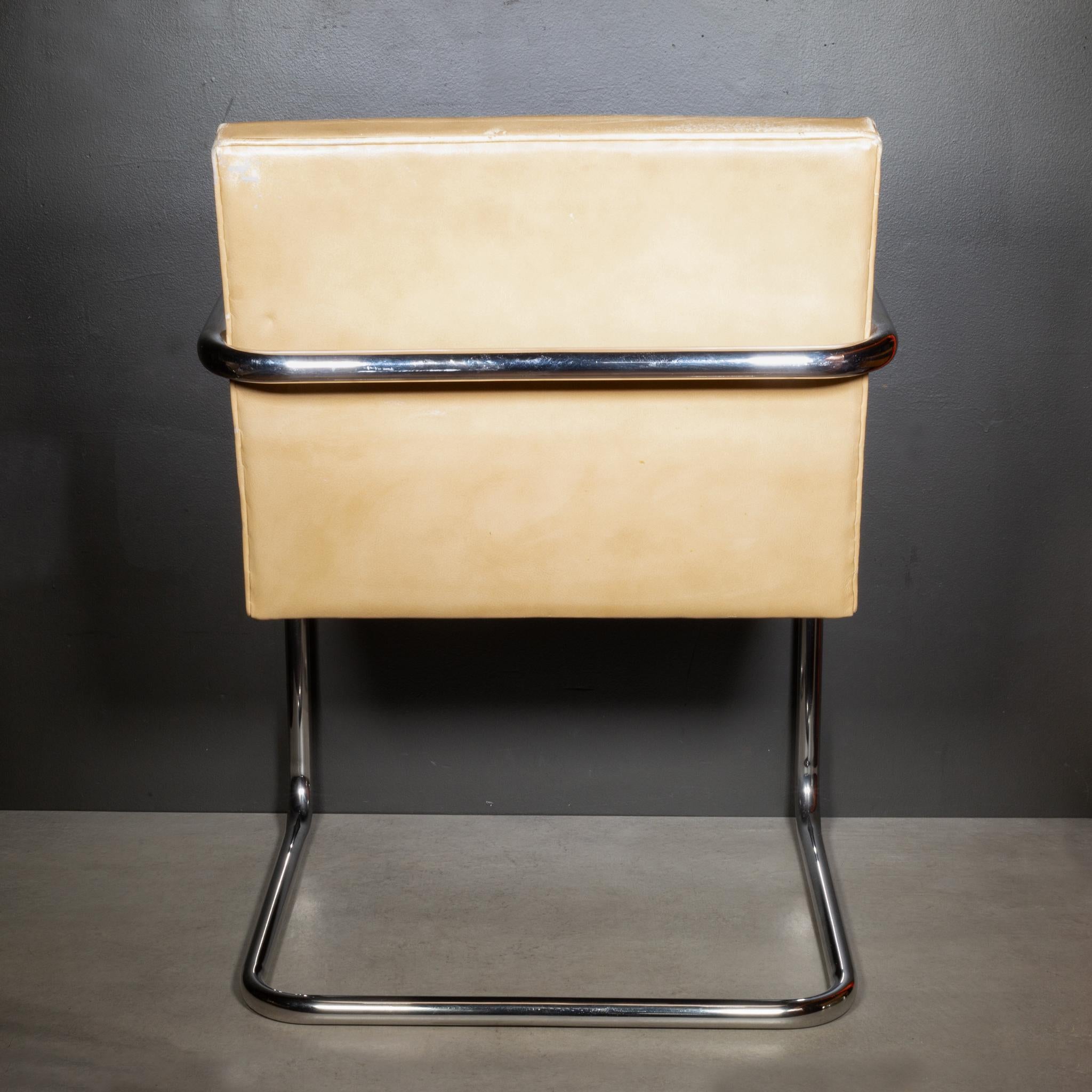 20th Century Vintage Mies van der Rohe for Knoll Leather Brno Dining Chairs, c.1986 For Sale