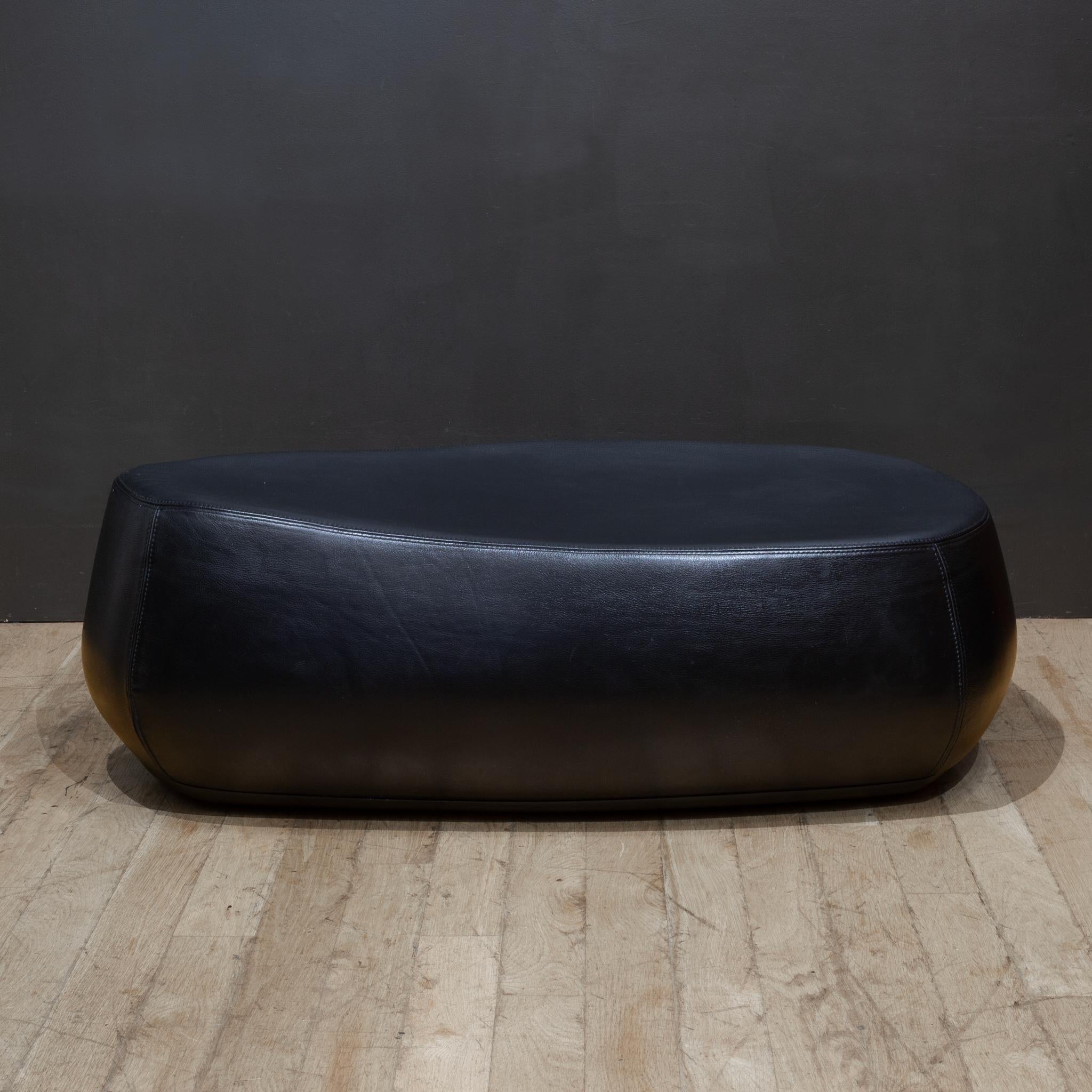 Italian Leather Moroso Fjord Ottoman For Sale