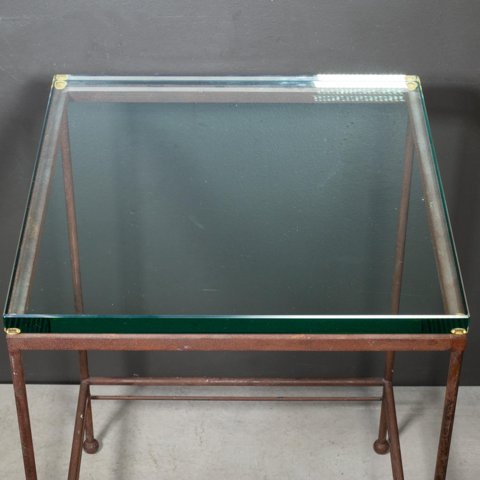 Steel and Glass End Tables-Pair In Good Condition For Sale In San Francisco, CA