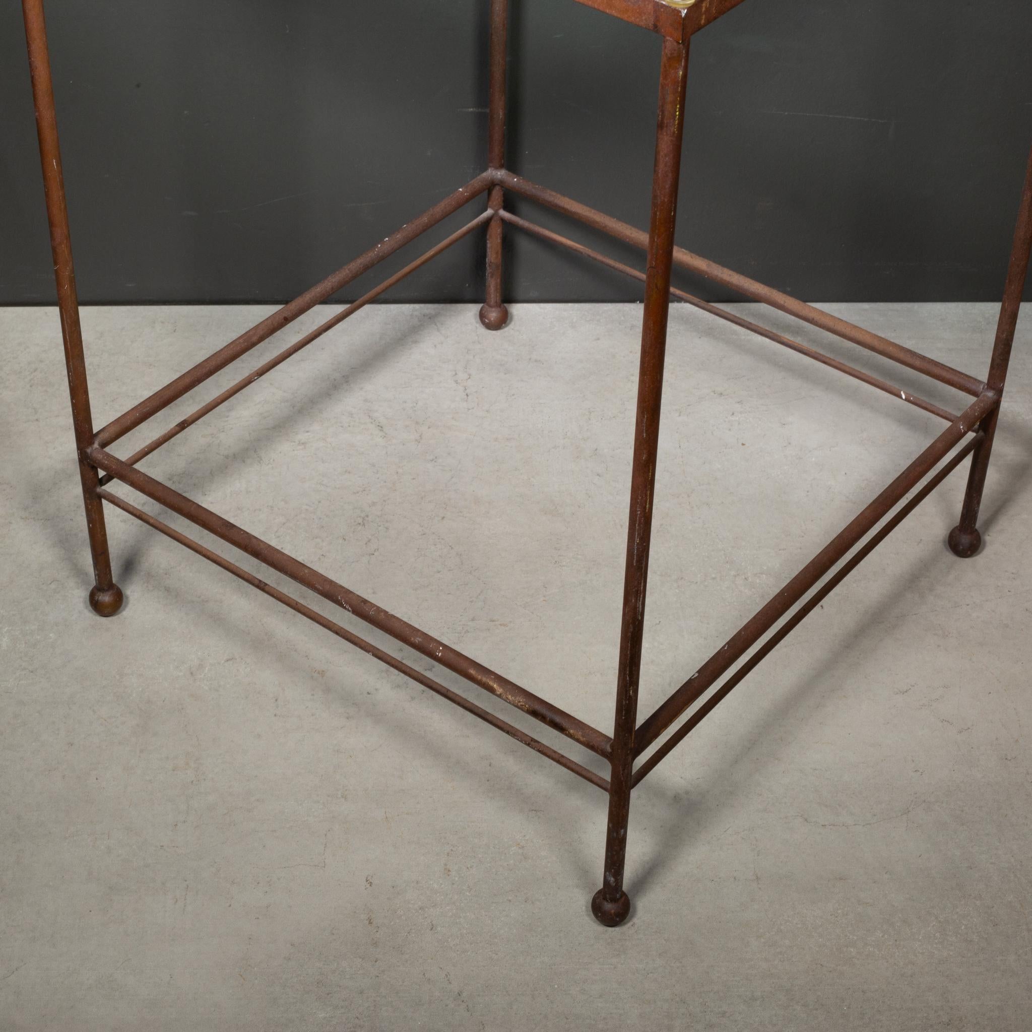 Steel and Glass End Tables-Pair For Sale 2