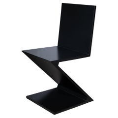 Vintage Gerrit Thomas Rietveld Zig Zag Chair By Cassina c.1983
