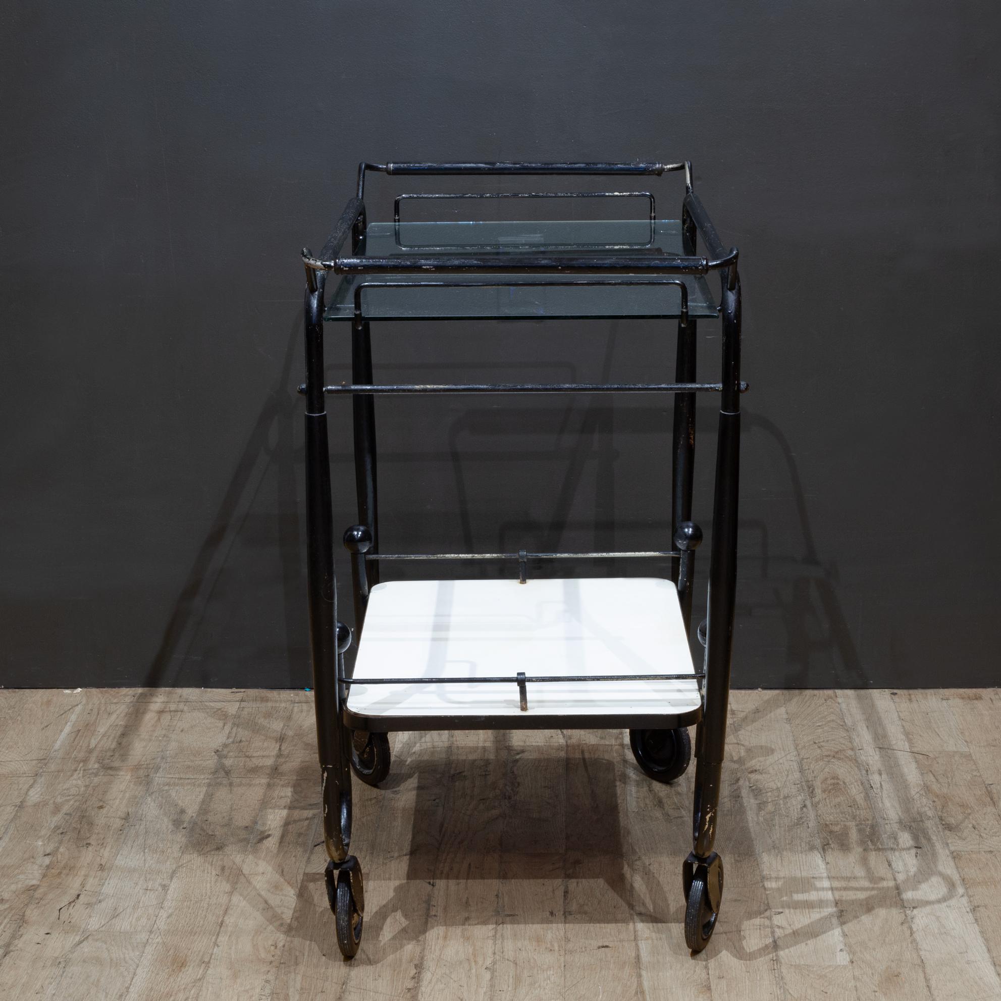 American Mid-century Rolling Bar Cart c.1950 For Sale