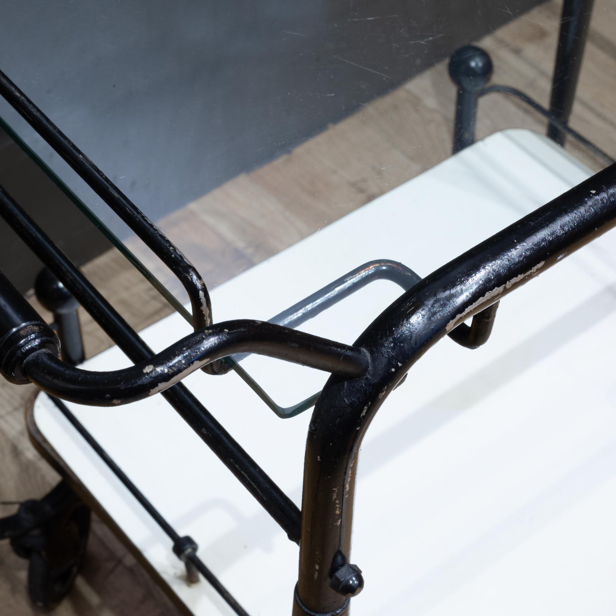Metal Mid-century Rolling Bar Cart c.1950 For Sale