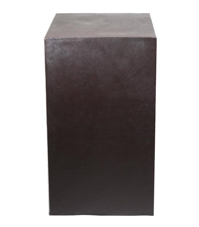 Rectangular Leather Wrapped Side Table For Sale at 1stDibs