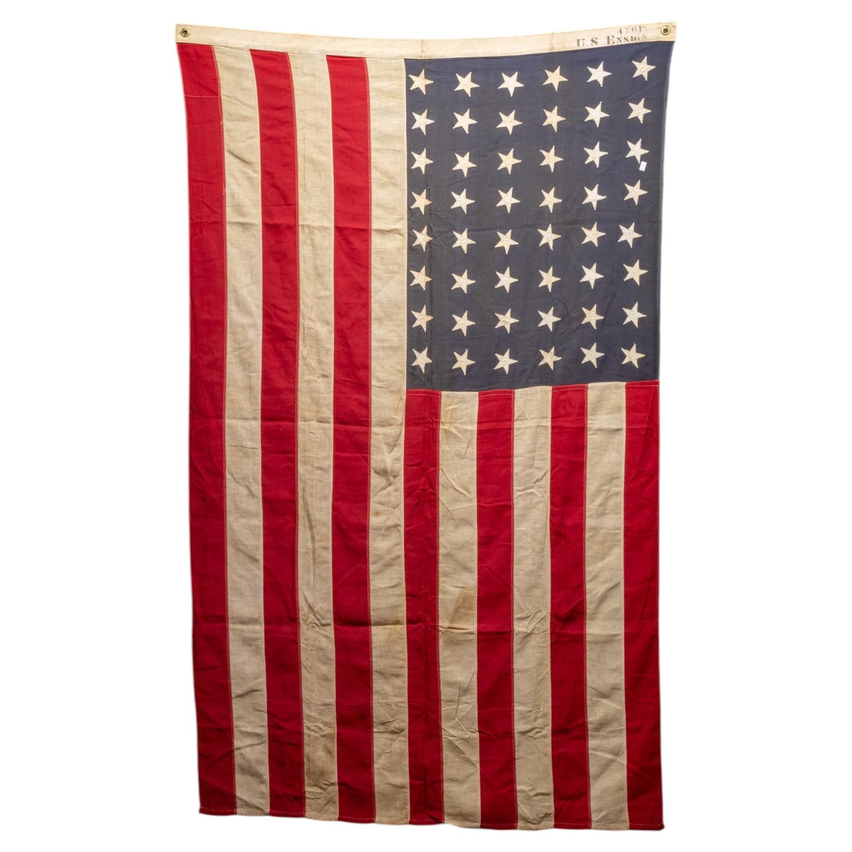 US-Fähnchen mit amerikanischer Flagge und 48 Sternen, ca. 1912–1959