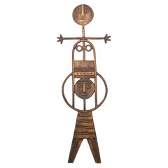 Brutalist Solid Bronze Figure, Janos Percz c.1970
