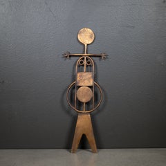 Brutalist Solid Bronze Figure, Janos Percz c.1970
