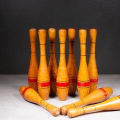 Vintage Bowling/Skittles Set with Red Ball c.1920