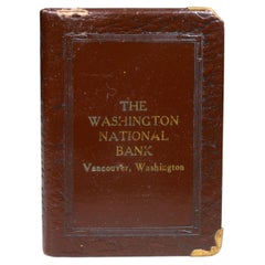 Vintage Leather "Lessons in Thrift" Book Coin Bank c.1920-1930 Vintage Leather