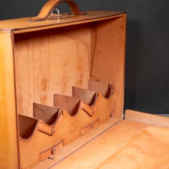 Monogrammed Leather Wine Travel Case c.1950