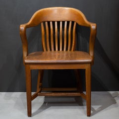 Antique Solid Quarter-Sawn Oak Banker's Chairs c.1934