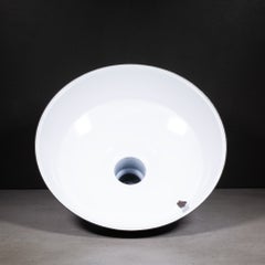 Set of Two 16" Enameled Porcelain Green Industrial Pendant Lights c.1950