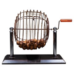 Vintage Bingo Cage with Bakelite Handle c.1930-1950