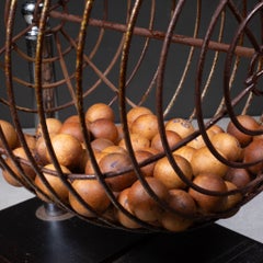 Vintage Bingo Cage with Bakelite Handle c.1930-1950