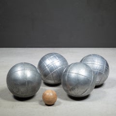 Vintage French Boule Idéale Pétanque Set with Original Leather Carrier c.1950