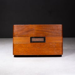 Art Deco Domino Set in Custom Monogrammed Wooden Case c.19300